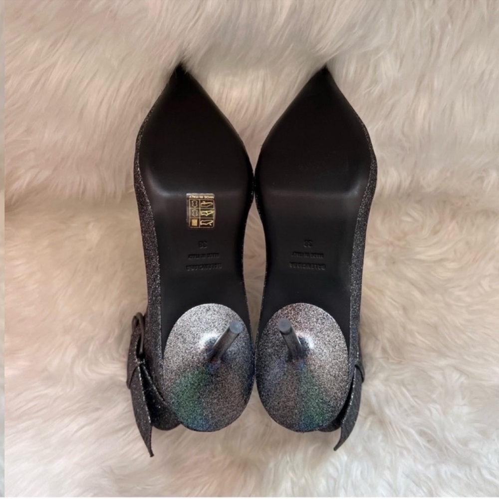 Balenciaga Essex 80mm Metallic Grey Buckle Pointed Toe Ankle Booties - Picture 15 of 16